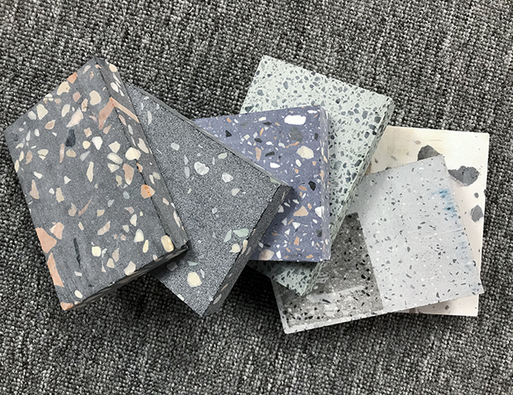 Big Thick Floor Terrazzo Tiles 30x30 Engineered Quartz Stone Terrazzo Slab Samples With Color Spots