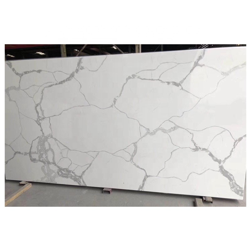 China Wholesale Polished Natural Floor Stone Countertop Price Carrara White Marble Quartz Big Slab for Project