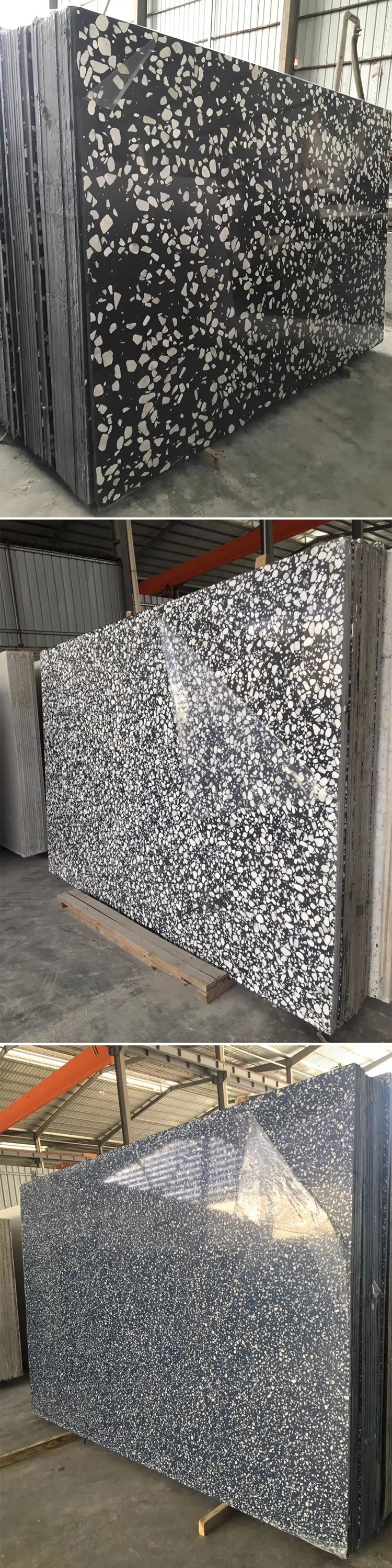 China High Quality Cement Multicoloured Terrazzo Stone Kitchen Work Table Top Slabs Tile for Floor and Wall