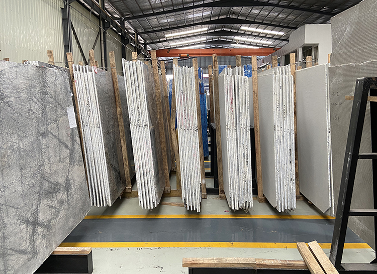 White Grey Marble Natural Stone Big Slab Tile Floor Wall Stairs Step Kitchen Top Dinner Table