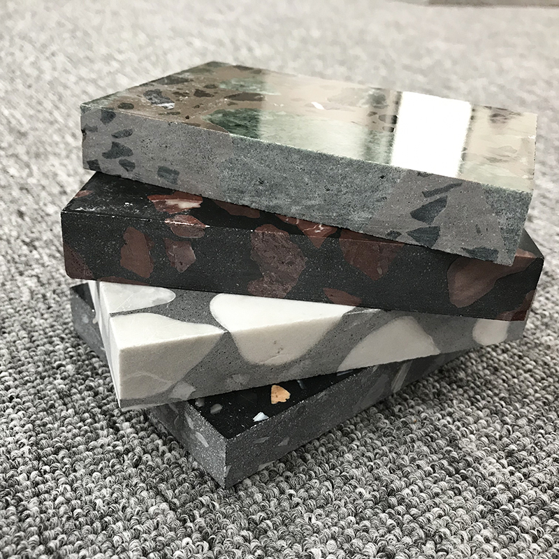 Colorful Artificial Granite Stone Glass Flakes Terrazo Table Flooring Tile Precast Terrazzo