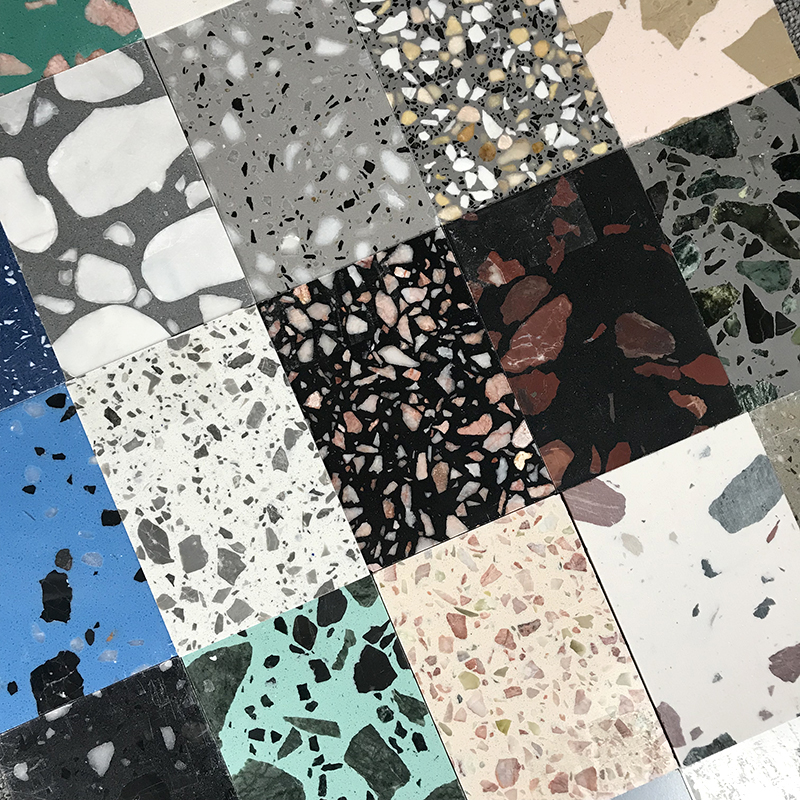 Colorful Artificial Granite Stone Glass Flakes Terrazo Table Flooring Tile Precast Terrazzo
