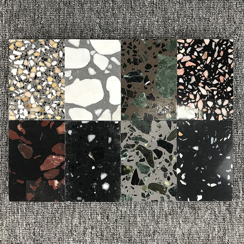 Colorful Artificial Granite Stone Glass Flakes Terrazo Table Flooring Tile Precast Terrazzo