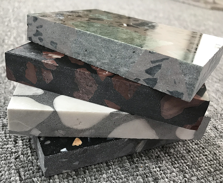 Colorful Artificial Granite Stone Glass Flakes Terrazo Table Flooring Tile Precast Terrazzo