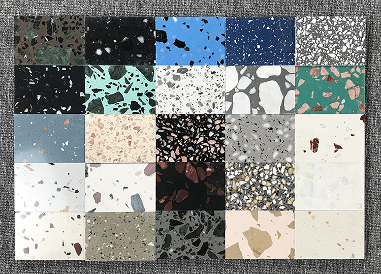 Colorful Artificial Granite Stone Glass Flakes Terrazo Table Flooring Tile Precast Terrazzo