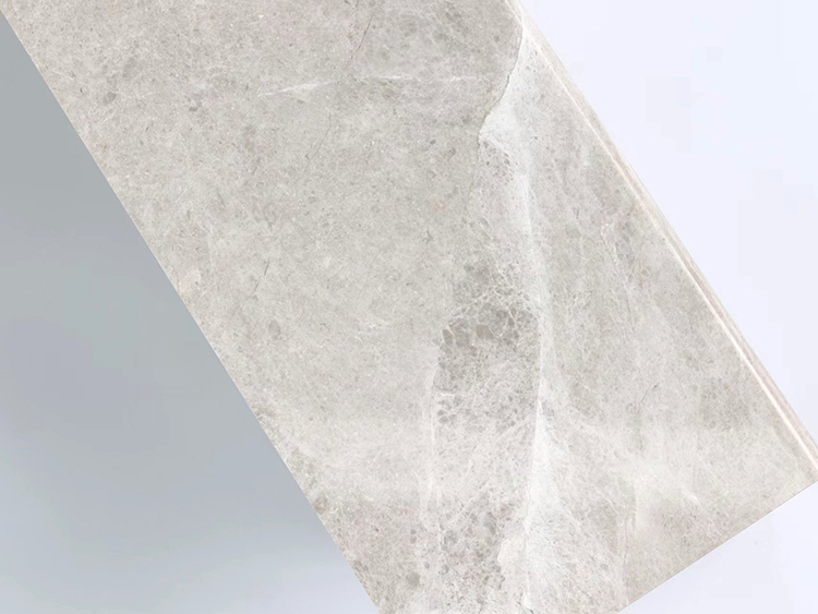 Non Slip Natural Stone Marble Steps LED Light Grey Marble Stair Treads and Risers