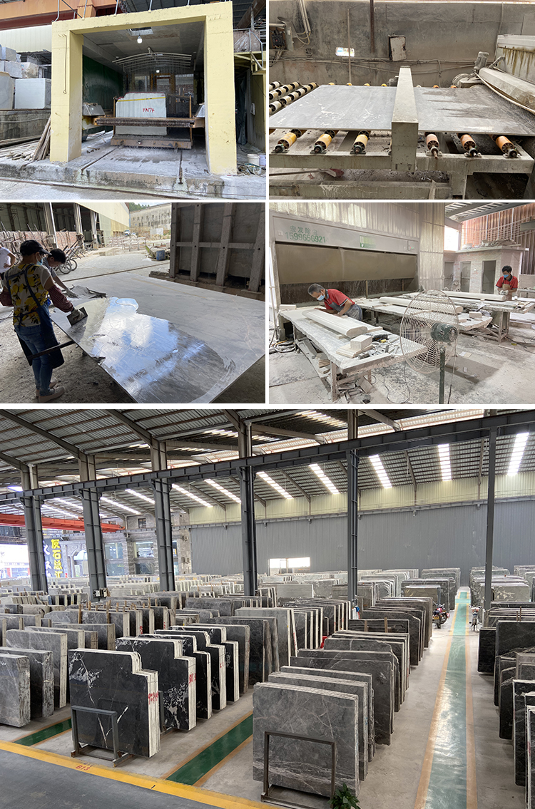 Customized Hotel Villa Grey Natural Stone Marble Stairs Price Marble Stone Staircase Steps