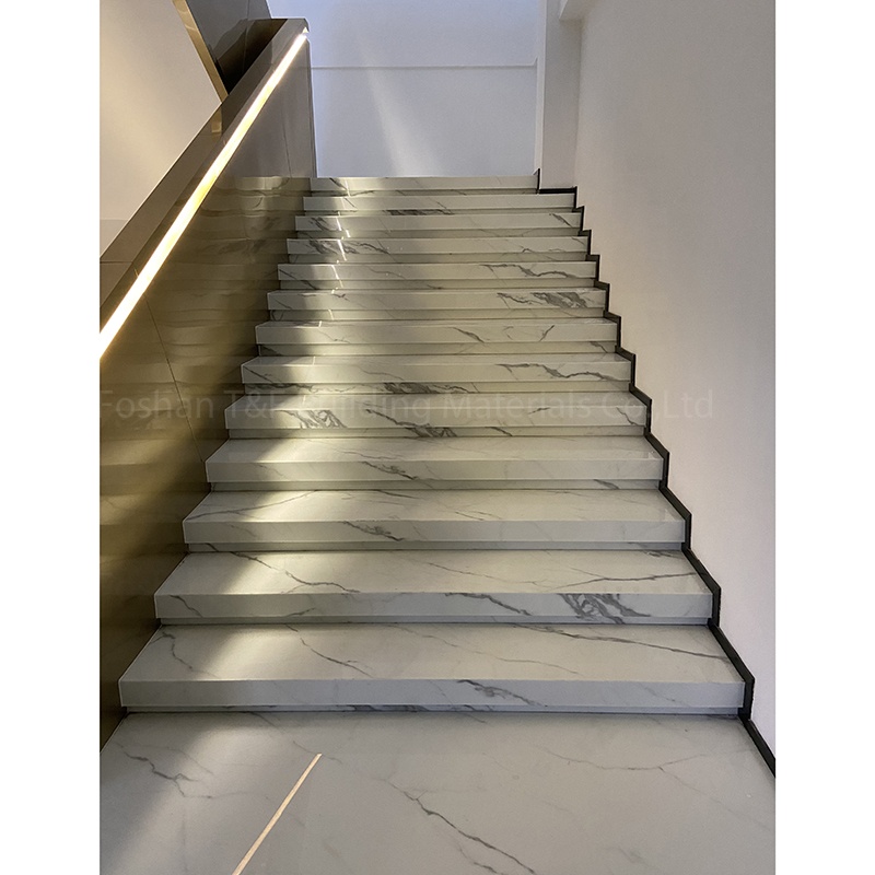 China Natural Stone Stair Steps Design Tiles Tread White Marble Stairs With Led Light