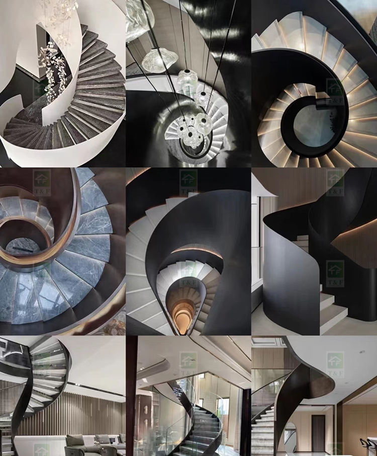 China Natural Stone Stair Steps Design Tiles Tread White Marble Stairs With Led Light