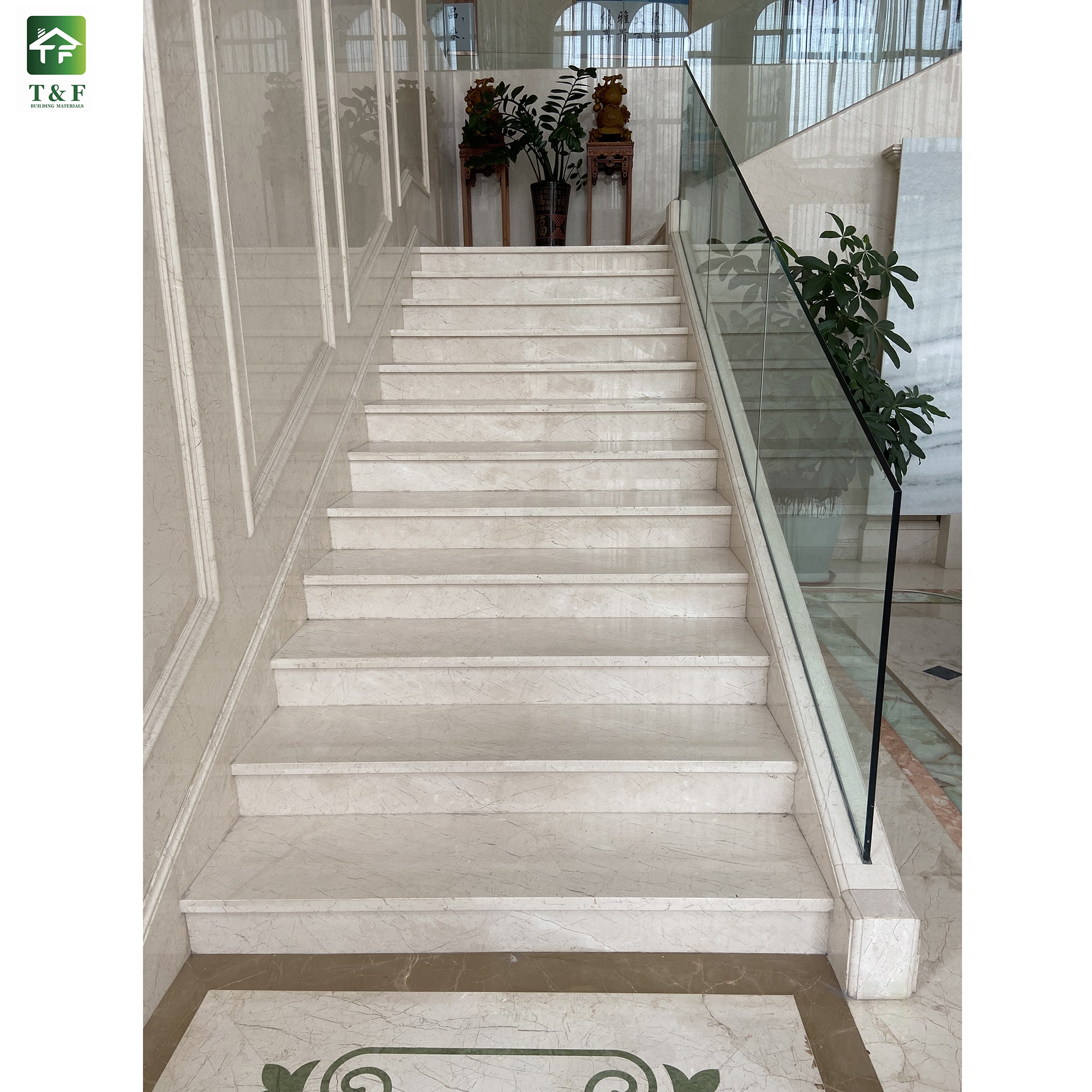 Modern Simple Straight Natural Stone Foot Steps Marble Stair Staircase