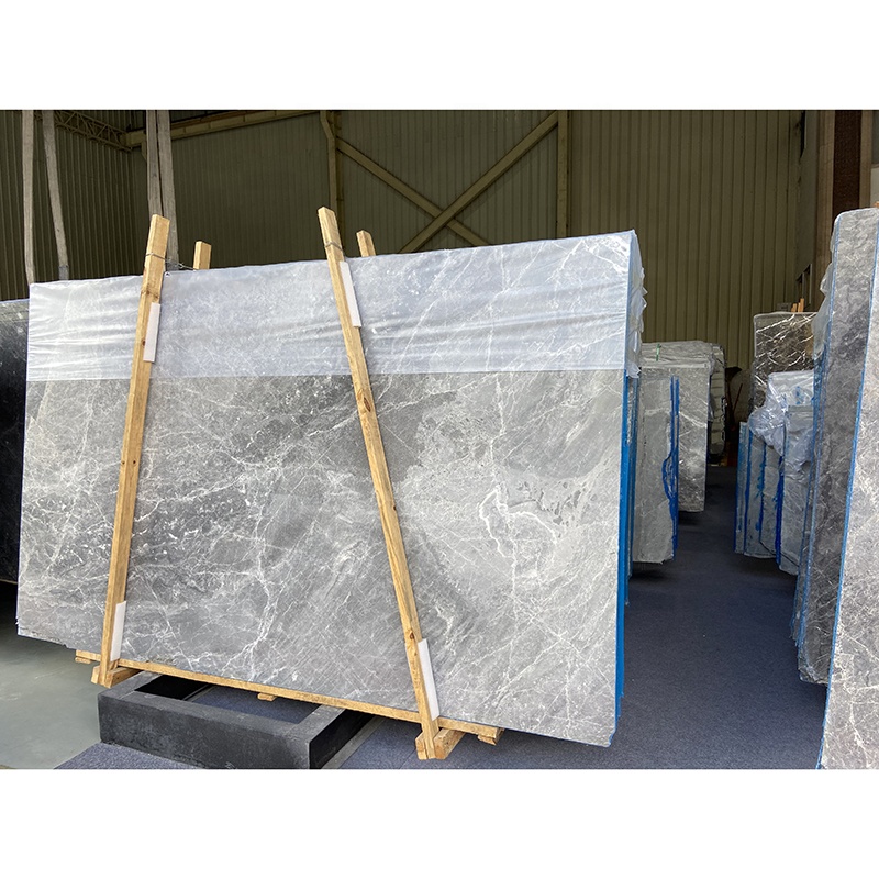 High Grade Natural Calcite Gray Marble Floor Stone Dining Table Countertops Slab and Tile