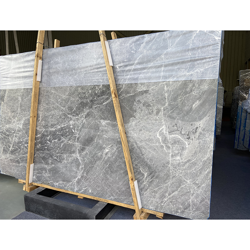 High Grade Natural Calcite Gray Marble Floor Stone Dining Table Countertops Slab and Tile