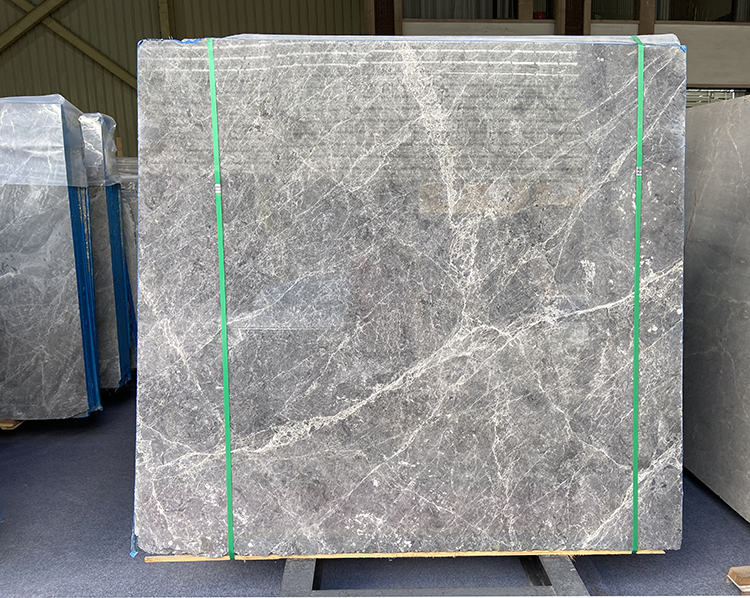 High Grade Natural Calcite Gray Marble Floor Stone Dining Table Countertops Slab and Tile