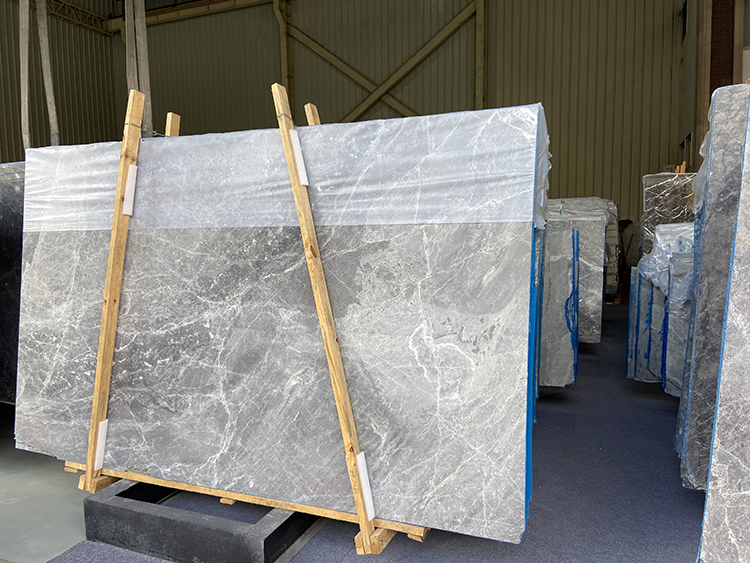 High Grade Natural Calcite Gray Marble Floor Stone Dining Table Countertops Slab and Tile
