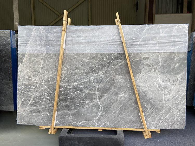 High Grade Natural Calcite Gray Marble Floor Stone Dining Table Countertops Slab and Tile