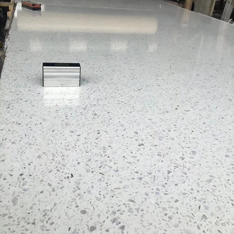 Factory Direct Big Size White Artificial Stone Chips Table Countertop Concrete Terrazzo Slab