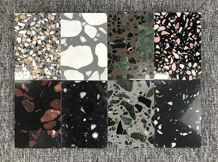 Factory Direct Big Size White Artificial Stone Chips Table Countertop Concrete Terrazzo Slab