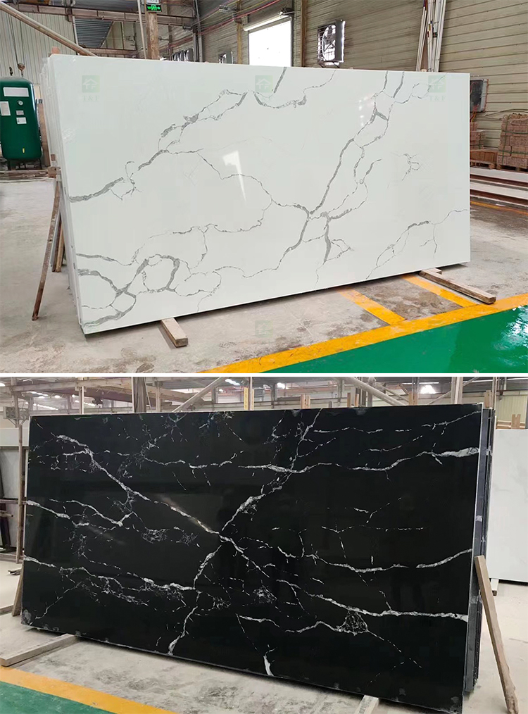 3200x1600 Calacatta White Polished Surface Bookmarked Artificial Quartz Natural Marble Stone Countertop Slabs