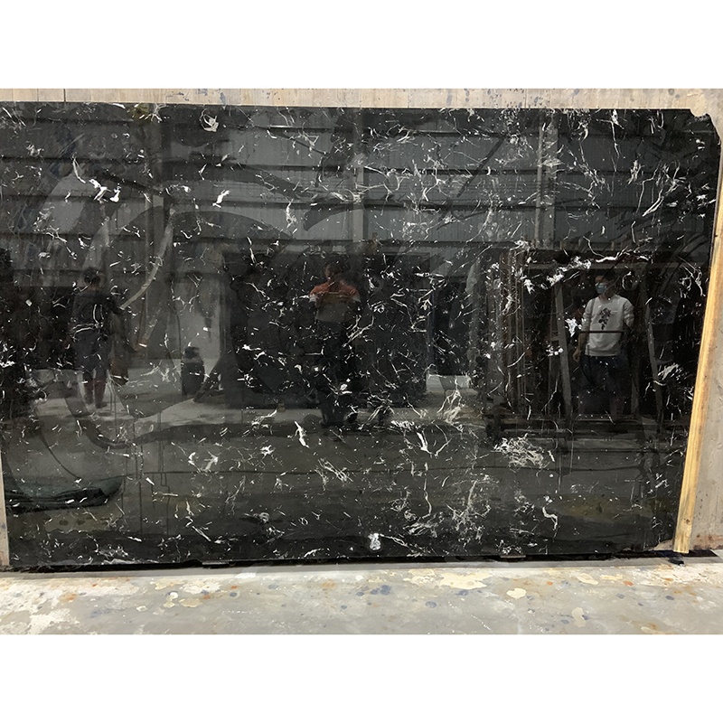 Factory Direct Black and Gold Natural Marble Board Tile Golden Flower Interior Wall and Floor Decoration Big Marble Slab