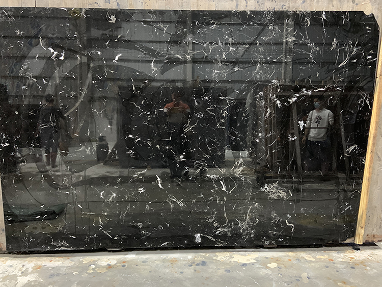 Factory Direct Black and Gold Natural Marble Board Tile Golden Flower Interior Wall and Floor Decoration Big Marble Slab