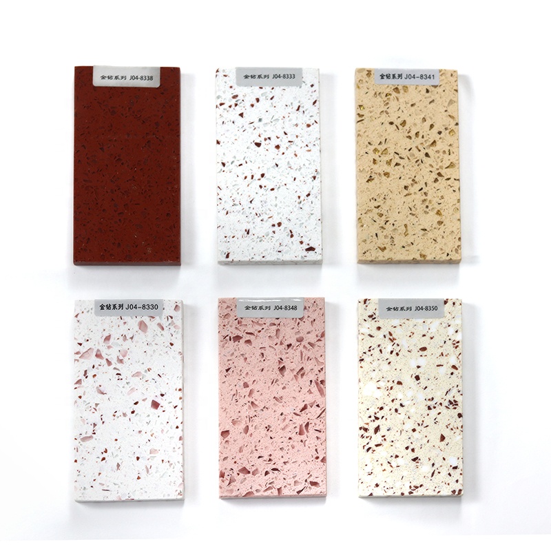 Chinese Colorful Crystal Composite Vanity Counter Table Top Granite Artificial Quartz Stone