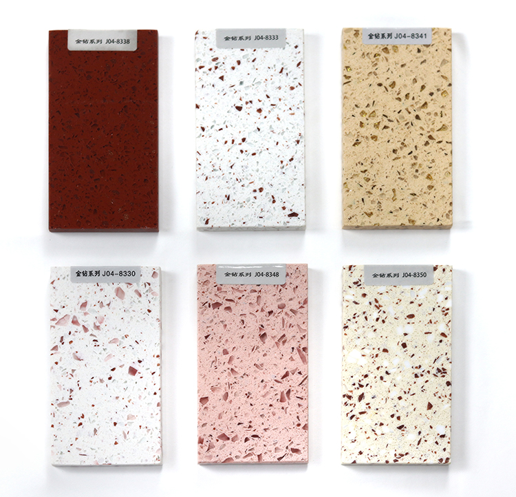 Chinese Colorful Crystal Composite Vanity Counter Table Top Granite Artificial Quartz Stone
