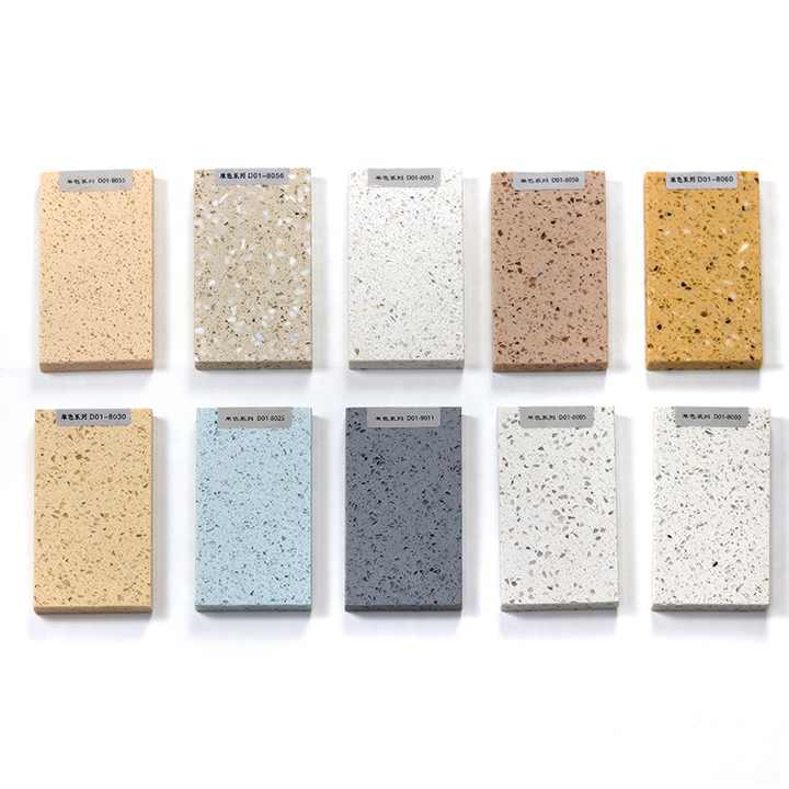 Chinese Colorful Crystal Composite Vanity Counter Table Top Granite Artificial Quartz Stone