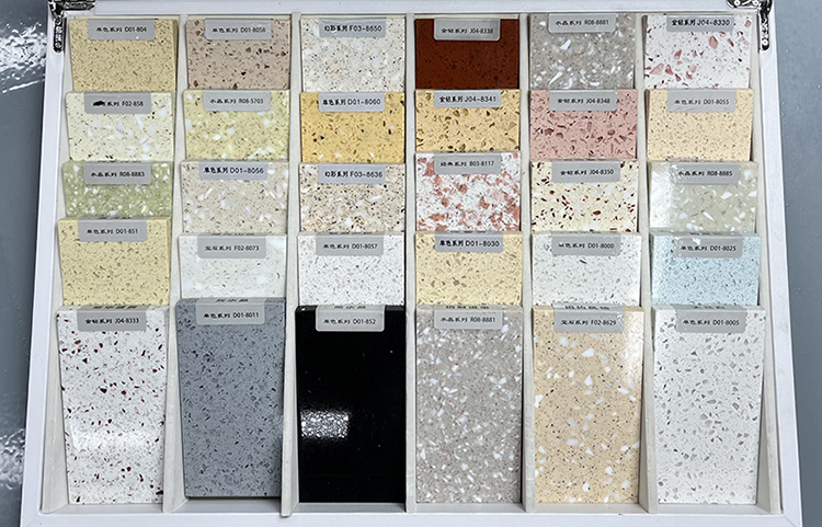 Chinese Colorful Crystal Composite Vanity Counter Table Top Granite Artificial Quartz Stone