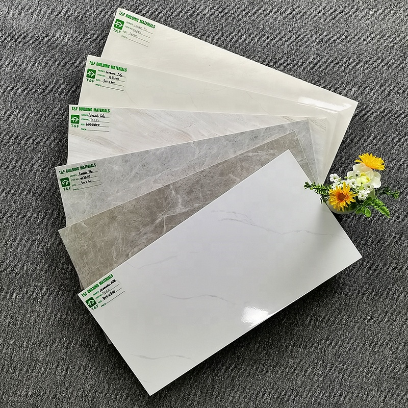 Hot Sale 300x600 Gloss Carrara White Bathroom Kitchen Bedroom Living Room Ceramic Wall Tiles
