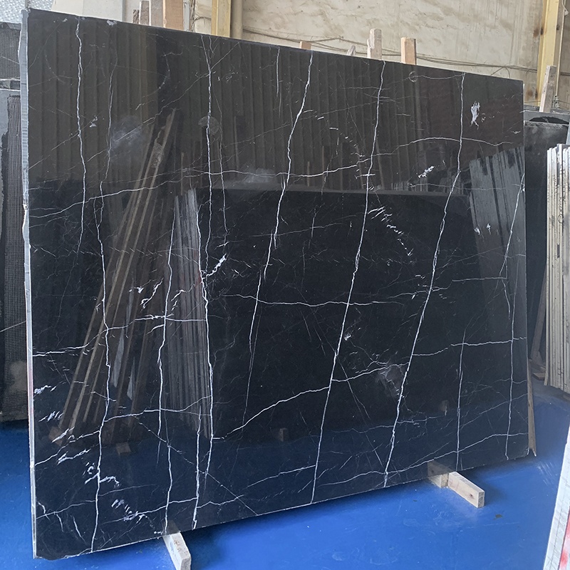 Wholesale Guangdong Black White Veins Stone Bathtub Sink Dining Table Nero Marquina Marble Slabs