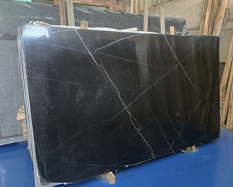 Wholesale Guangdong Black White Veins Stone Bathtub Sink Dining Table Nero Marquina Marble Slabs
