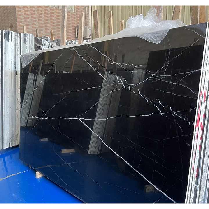 Wholesale Guangdong Black White Veins Stone Bathtub Sink Dining Table Nero Marquina Marble Slabs