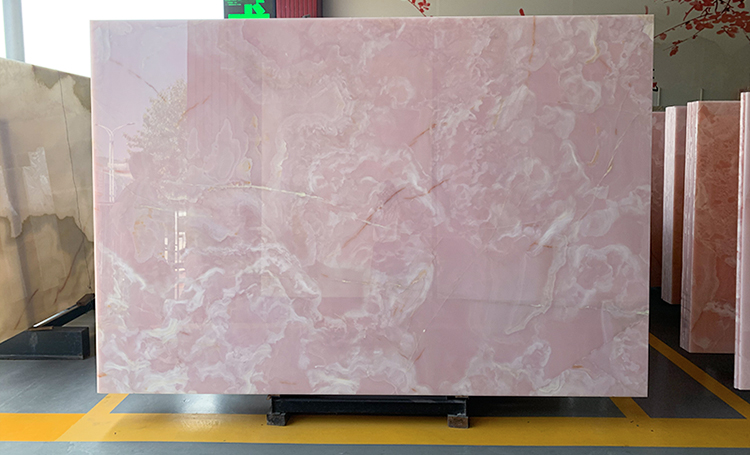 Factory Supply Polished Natural Pink Jade Price Wall Flooring Countertops Onyx Marble Slab