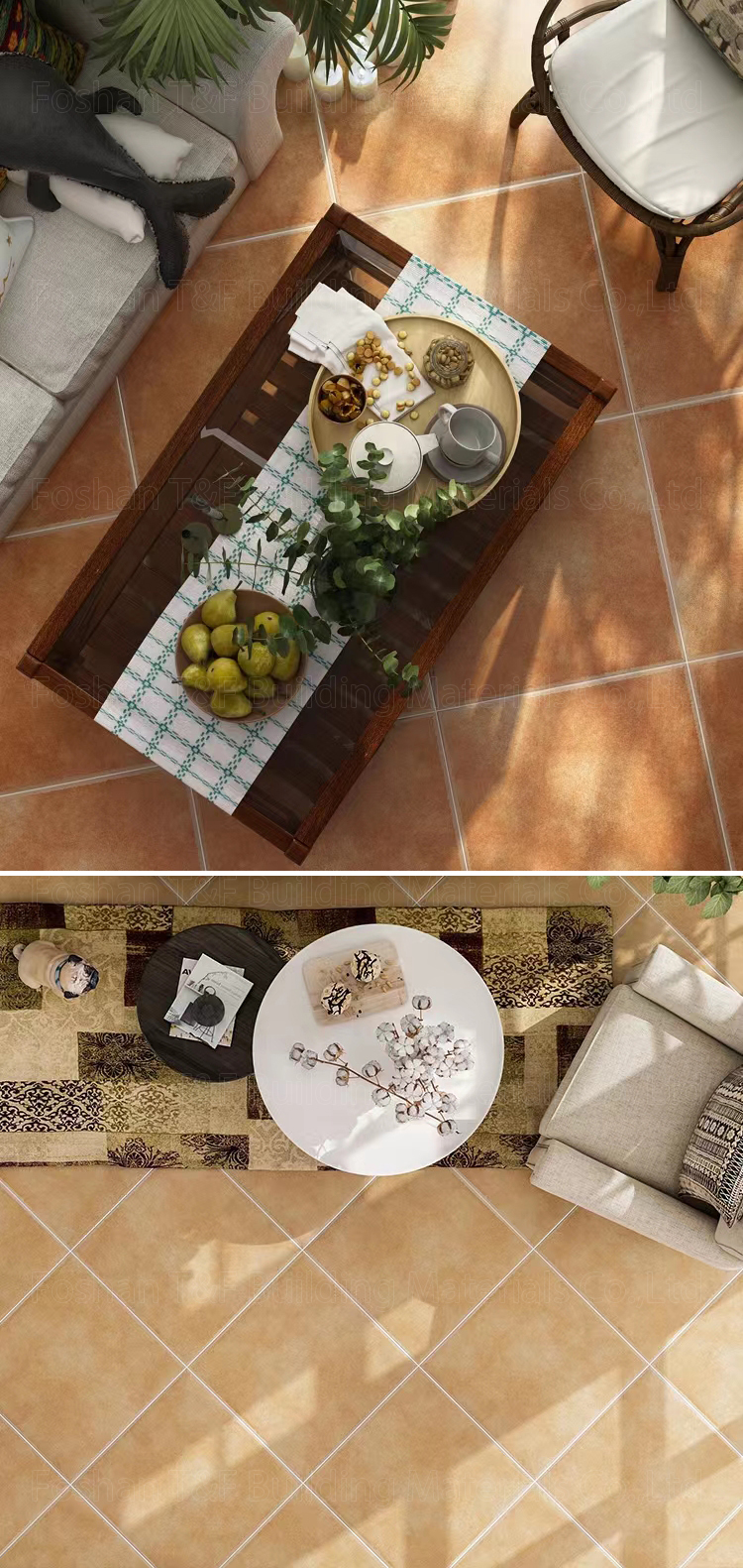 300x300mm American Pastoral Antique Rustic Bricks Anti Slip Kitchen Bathroom Wall Floor Designs Porcelain Tiles