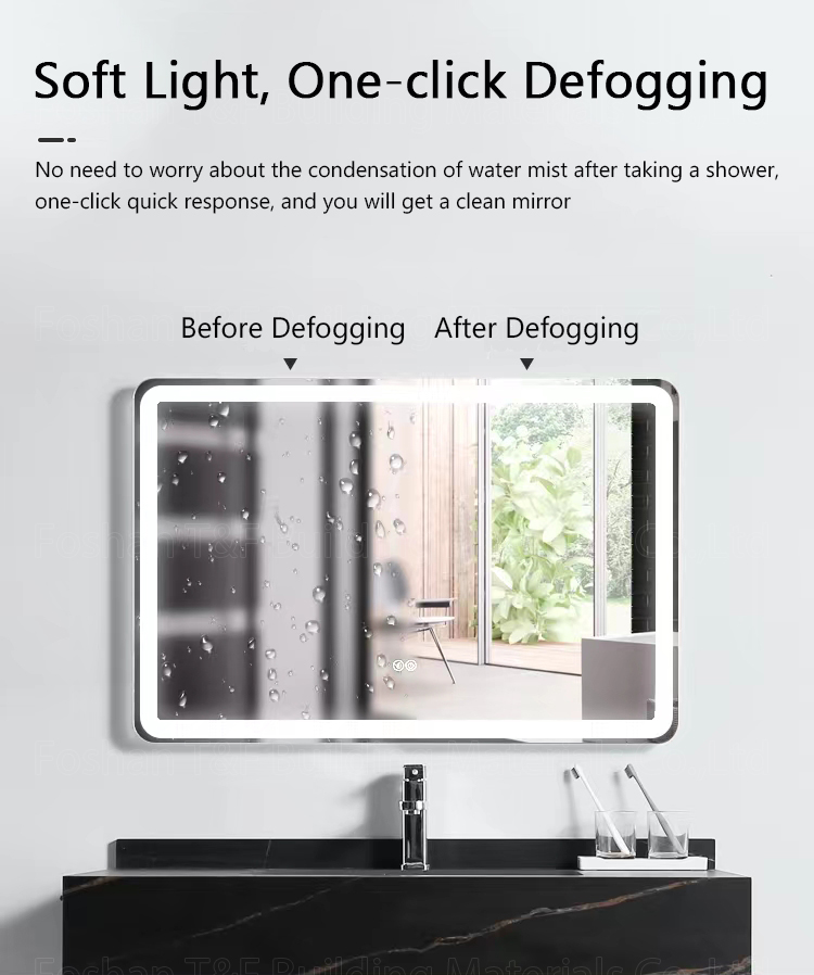 Factory Supply Modern Hotel Marble Sintered Stone Basin Sink Wood Cabinet Smart LED Mirror Bathroom Vanity