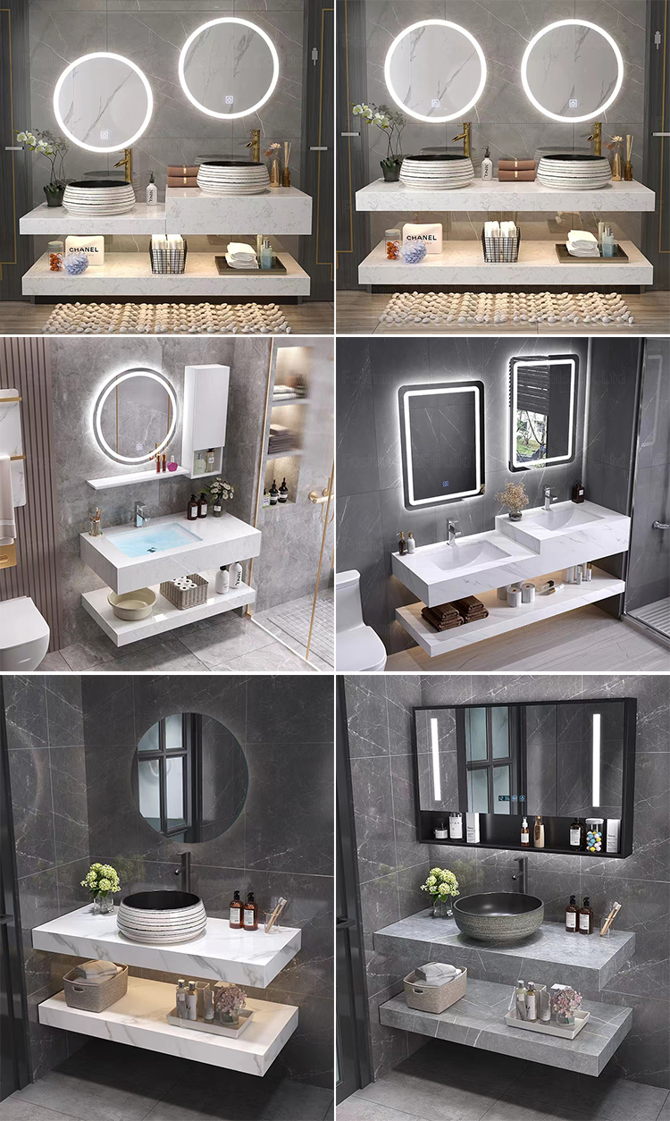 Modern Luxury LED Backlit Illuminated Bathroom Mirror With Anti Fog Function Wall Mounted Hotel Bathroom Vanity Cabinet