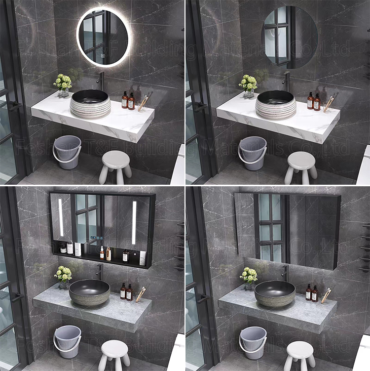 Modern Luxury LED Backlit Illuminated Bathroom Mirror With Anti Fog Function Wall Mounted Hotel Bathroom Vanity Cabinet
