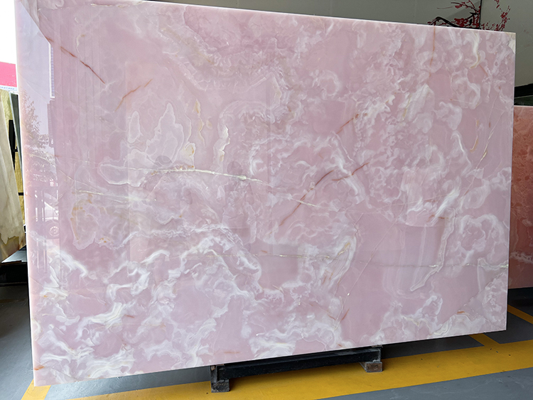 Good Price Polished Big Translucent Natural Crystal Bookmatch Blue Onyx Marble Slab for Background Wall