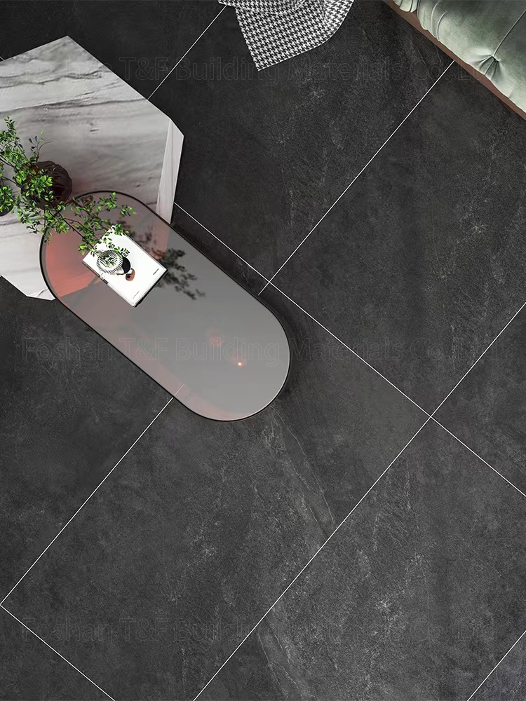 600x1200 Dark Black Gray Cement Rough Matt Finish Surface Outdoor Flooring Wall Porcelain Rustic Tiles