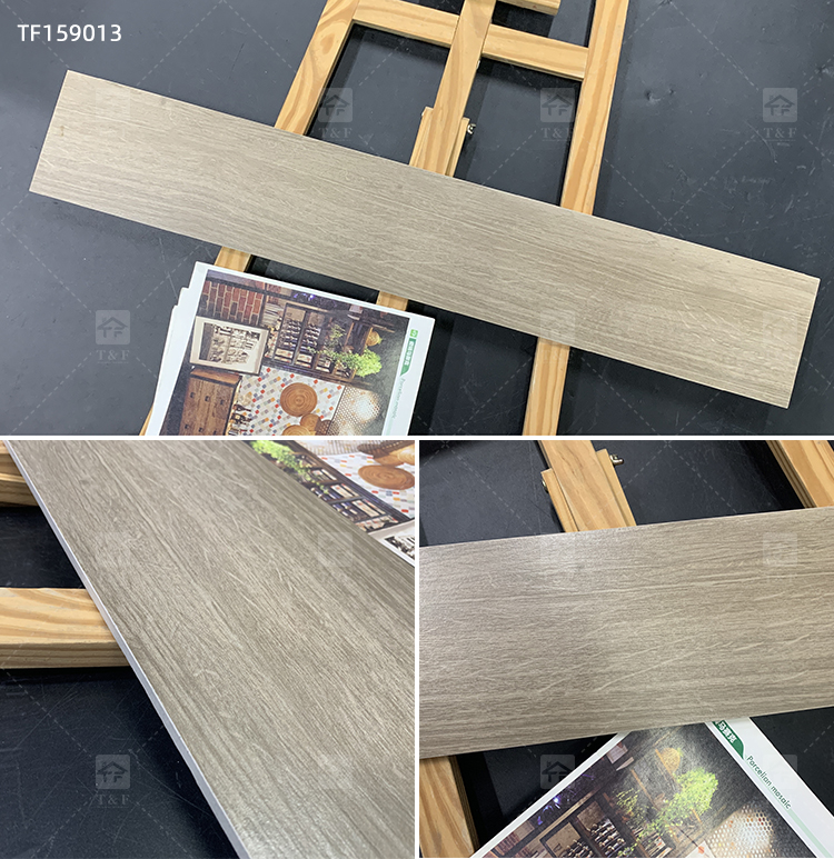 Wood Grain Finish Effect Design Ceramic Tiles for Floor Porcelain Wooden Plank Floor Tiles