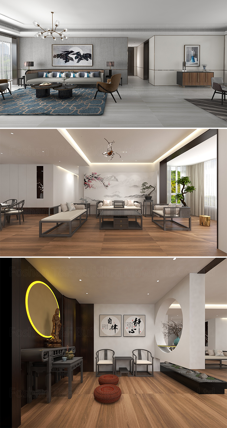 Foshan High Quality 600*1200mm Natural Wood Glazed Finish Rustic Porcelain Wooden Floor Tiles Ghana