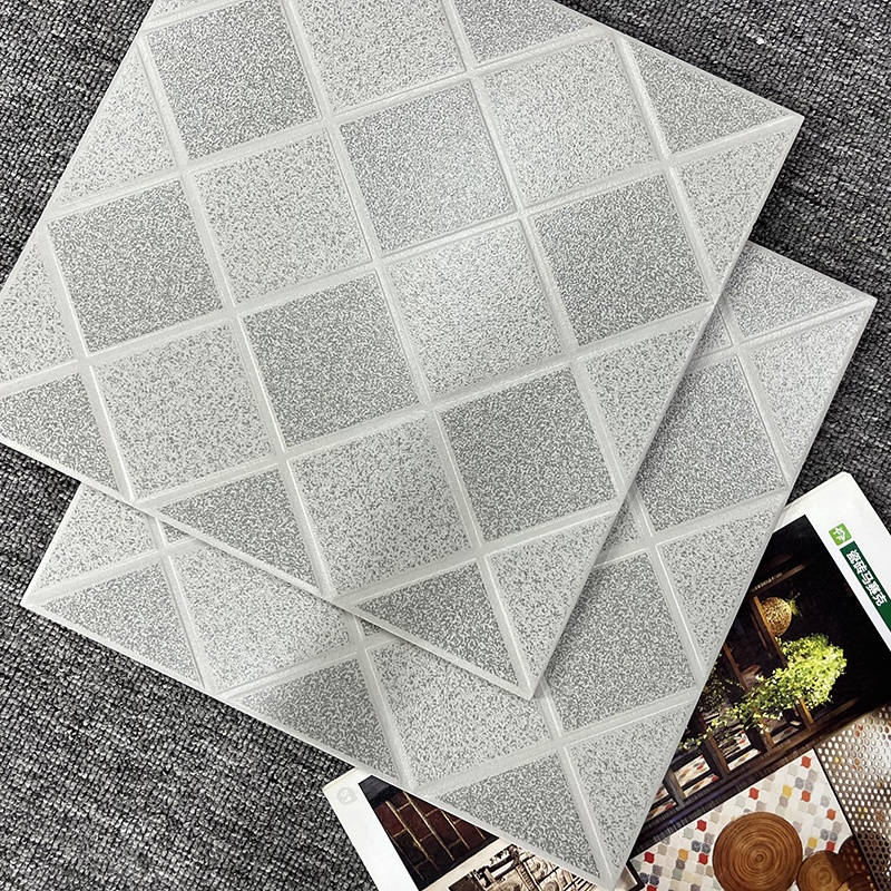 30 X 30 cm Matte Cement Grey Grid Pattern Porcelain Rustic Wall Ceramics Bathroom Floor Tile