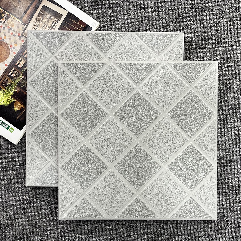 30 X 30 cm Matte Cement Grey Grid Pattern Porcelain Rustic Wall Ceramics Bathroom Floor Tile
