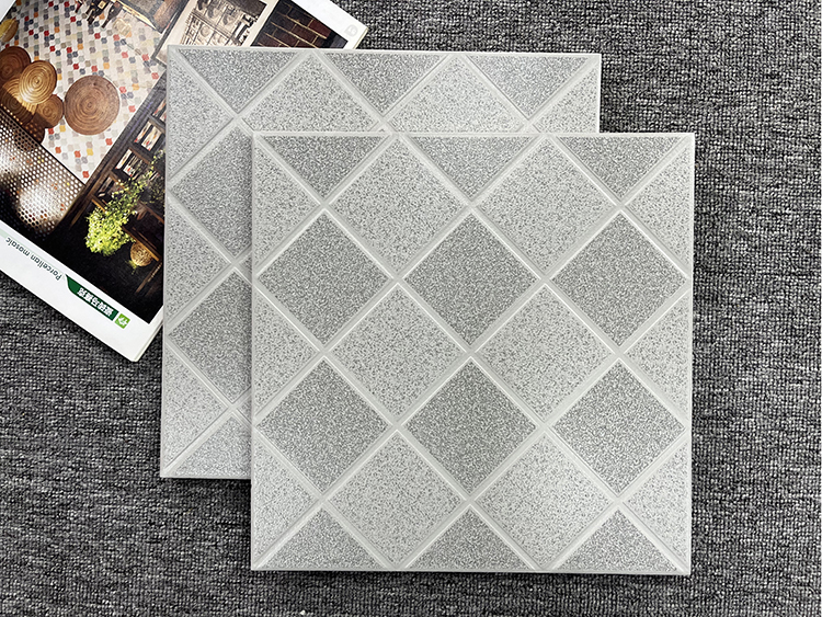 30 X 30 cm Matte Cement Grey Grid Pattern Porcelain Rustic Wall Ceramics Bathroom Floor Tile
