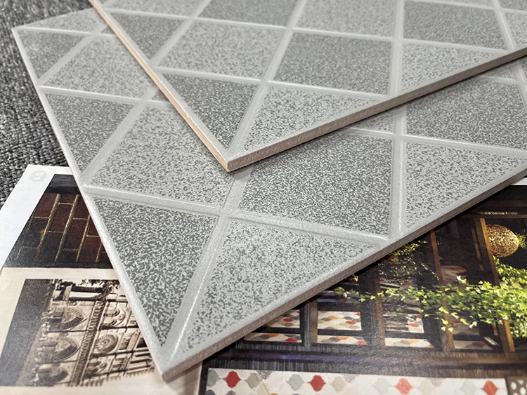 30 X 30 cm Matte Cement Grey Grid Pattern Porcelain Rustic Wall Ceramics Bathroom Floor Tile