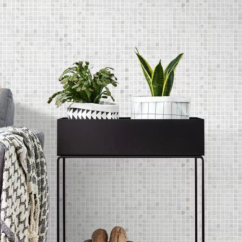 New Cut From Full Polished Glazed Bathroom Kitchen Backsplash Floor Wall White Carrara Porcelain Marble Mosaic Tile