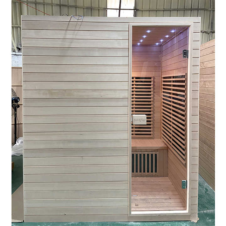 4-6 Person Traditional Outdoor Wood Cube Deluxe Healthy Steam Sauna House Far Infrared Sauna Room