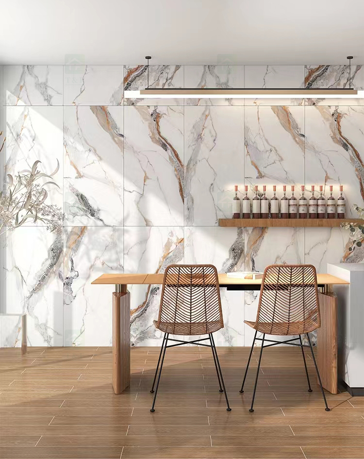 800 X 2600 mm Large Format Polished White Marble Grey Black Sintered Stone Tile Wall Slabs