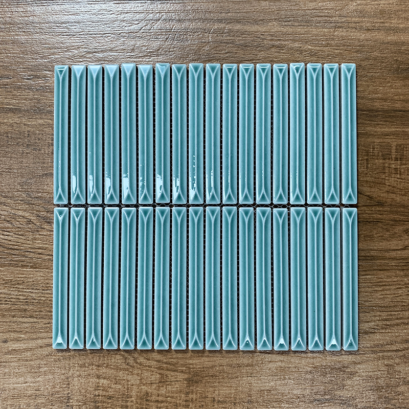 Good Price China Kitkat Strip 3D Wall Panel Porcelain Backsplash Kitchen Bathroom Mozaic Tile Mosaic