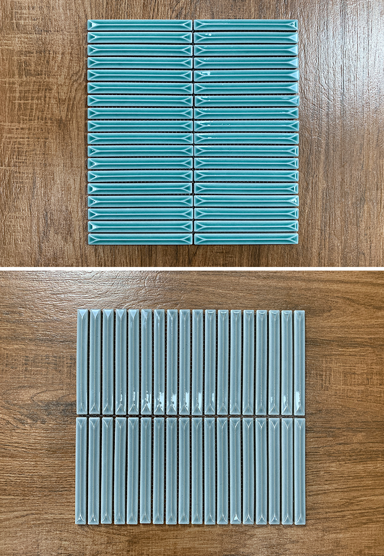 Good Price China Kitkat Strip 3D Wall Panel Porcelain Backsplash Kitchen Bathroom Mozaic Tile Mosaic